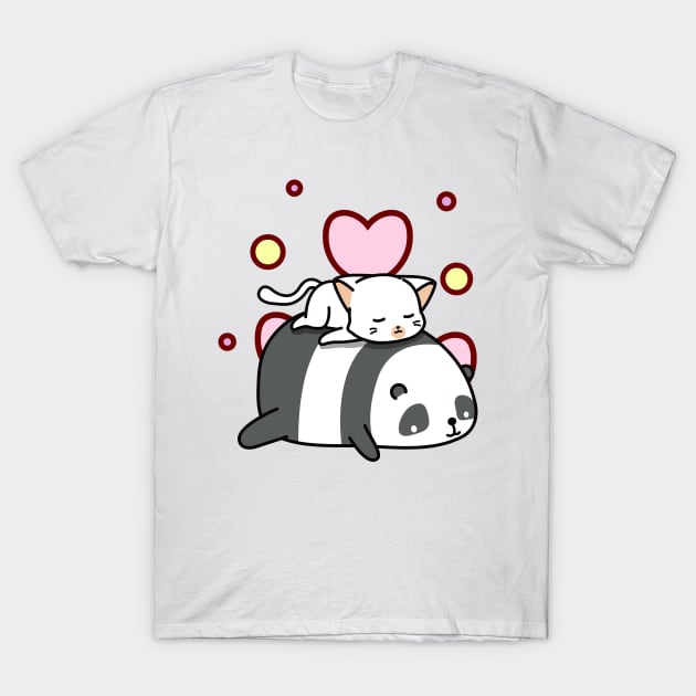 Cute Panda Sweet Sleep with Kitty T-Shirt by Suga Collection